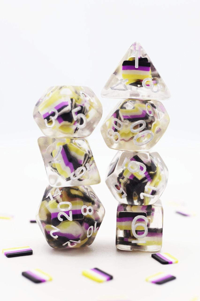 Foam Brain Games Foam Brain Dice - RPG Dice Set - Nonbinary Flag